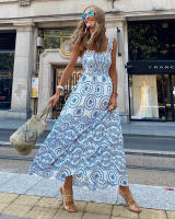 Vestido estampado de alta gama, estilo puro lujuria, falda con tirantes florales retro - details 26