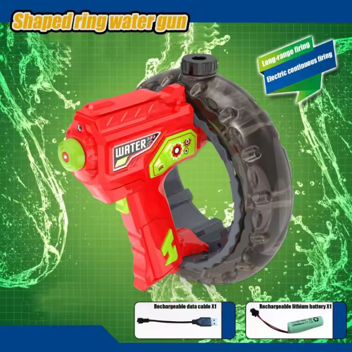 Anillo concentrador espacial, luz fría de mano, pistola de agua eléctrica de gran capacidad, juguete para niños, juguetes de tiro al aire libre para playa para niños - 1