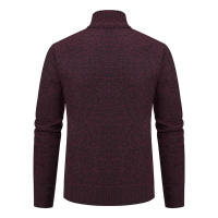 Autumn And Winter New Jersey Men's Casual Sports Coat Solid Color Stand Collar Wweater Grab Fleece Warm Zipper Cardigan - details 15