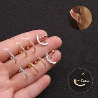 2 uds 2022 más nuevo de simple oído brazalete 18g de acero de diseño tornillo para barra de pesas a oído brazalete cz daith helicoidal trago joyería piercing - details 2