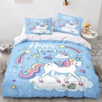 Juego de Ropa de Cama con Dibujos Animados de Unicornio para Niños Funda de Edredón de Caballo Arcoíris Cubierta de Almohada para Cuna de Bebé Linens de Cama Encantadores - details 0
