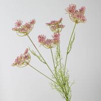 Rama de flores artificiales de encaje de 5 cabezas, elegantes y hermosas flores falsas de seda, plantas verdes simuladas de plástico, decoración para el hogar y la Oficina - details 2