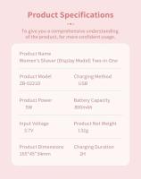 Depiladora eléctrica 2 en 1 para mujer, afeitadoras faciales para Bikini, maquinillas de afeitar para axilas, piernas, recortadora corporal para mujer - details 14