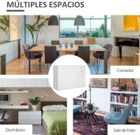 Aparador Armario de Cocina con 2 Puertas Buffet de Salón con 2 Cajones Estante Ajustable Estilo Moderno para Comedor 106x35x76cm Blanco Brillante - details 5