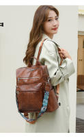 Mochila retro de cuero PU para mujer, bolso de hombro antirrobo, mochila de viaje de ocio, bolso para portátil de gran capacidad - details 20