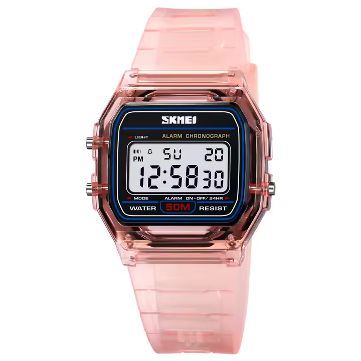 Reloj de pulsera para mujer SKMEI con correa de TPU transparente y diseño de moda resistente a golpes con luz de fondo y cronógrafo digital reloj mujer sin caja material de resina - 1