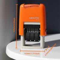 Sellos automáticos de fecha de retorno de tinta, versión en inglés, sellos autoentintados de funcionamiento suave, sello de rueda de fecha artesanal ajustable DIY - details 0