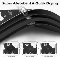 Alfombrilla absorbente rápida para comida de perros y gatos, alfombrilla para perros bebé con soporte de goma, accesorios para mascotas, negro, alfombrilla para suelo de mascotas, gatos, perros, alimentación, prueba de salpicaduras, absorbente y de seca - details 0