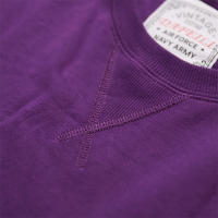 Sudadera en blanco para hombre, color morado veneciano, con inserción en V, 100% algodón, liso - details 11