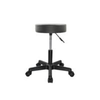 Taburete con Ruedas Taburete de Trabajo con Respaldo Altura Ajustable 50-64cm de Cuero PU Negro - details 8