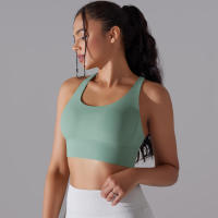 Sujetador de yoga para mujer, ropa interior que absorbe los golpes, correas cruzadas para los hombros, top corto Fiess, deportes a prueba de golpes - details 9