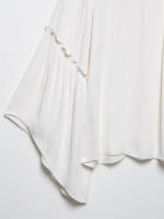Blusa Plisada OUWU Estilo de Vacaciones de Primavera para Mujer Camisas y Blusas Sueltas Casuales de Moda - details 4