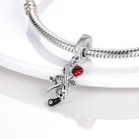Dijes de la serie Floral en plata de ley 100% auténtica para mujer, joyería fina, pulsera y brazaletes de cumpleaños, material: metal principal - details 6