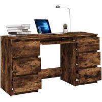 Escritorio Mesa Trabajo Estudio Muebles de Oficina Despacho Ordenador Decoración Capacidad de Almacenamiento de Madera Contrachapada Roble - details 11