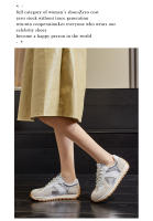 Zapatos deportivos de cuero nuevos, planos, informales, blancos para mujer. - details 22