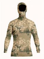 Camiseta deportiva con capucha de camuflaje para hombre, Protección solar transpirable de manga larga para surf y buceo - details 0