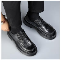 Nueva plataforma de moda, zapatos casuales, zapatos de cuero de punta grande para hombres de negocios británicos, cuero genuino - details 19