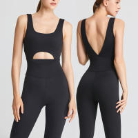 Mono de una pieza para mujer, leotardo, traje de fitness, espalda hueca, danza, pilates, ropa de yoga - details 2