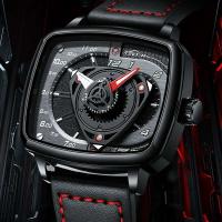 Reloj NIBOSI cuadrado de lujo de primera calidad, resistente al agua, luminoso, de marca, deportivo, de cuero, para Hombre, Reloj de pulsera de cuarzo, Reloj para Hombre - details 0