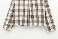TRAFZA 2025 Chaqueta corta de calle alta de primavera para mujer, chaquetas de manga larga a cuadros con cuello vuelto y bolsillos con cremallera para mujer, nueva moda - details 11