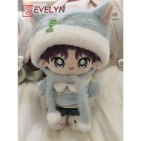 Evelyn-ropa para muñeca de 20cm, gorro de felpa azul, camiseta, pantalones, pantalones cortos, zapatos, traje Genshin Impact, juguete de peluche, ropa de vestir - details 7