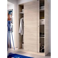 2 Puertas correderas, Natural Y Blanco Brillante, 120x204x50cm - details 9