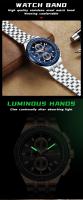 Reloj informal versátil de lujo para hombre, reloj de cuarzo resistente al agua con pantalla luminosa y banda de acero inoxidable - details 8