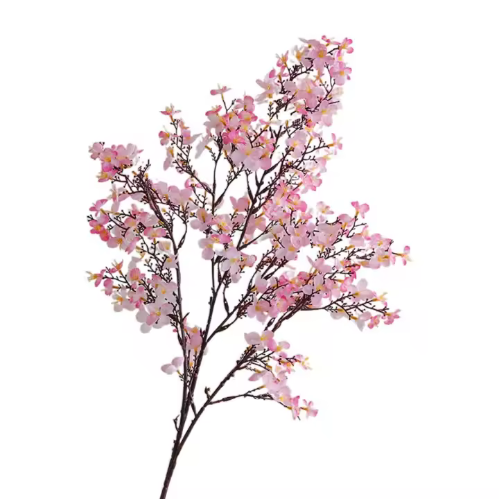 Rama de flor de melocotón Artificial de 97cm, flor de melocotón de seda de tacto Real de plástico, flor falsa hecha a mano elegante, decoración para el hogar y la Oficina - 1