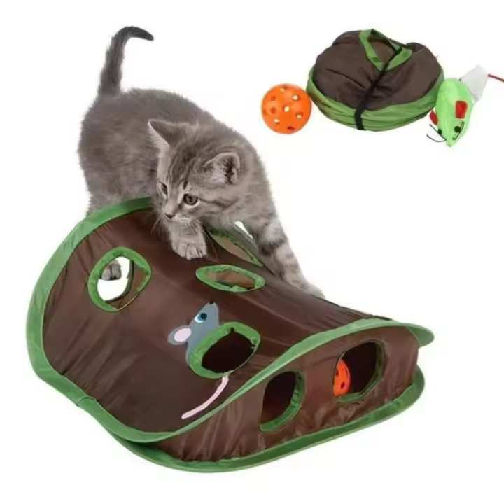 Juego de Escondido Interactivo para Gatos 9 Tunnels en Dibujos Animados - 1