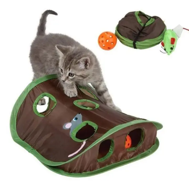 Juego de Escondido Interactivo para Gatos 9 Tunnels en Dibujos Animados - 1