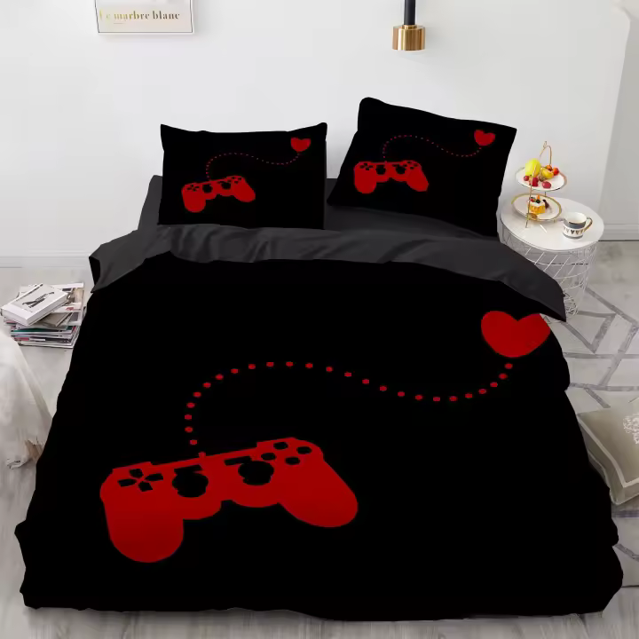 Juego de Cubierta de Edredón de Poliéster Diseño de Gamepad para Adolescentes - 1