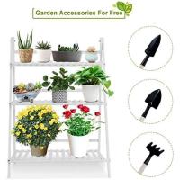 3 Niveles, Soporte Plegable para Plantas Escalera para Flores de Estantería para Plantas en Bambú Decorativo para Macetas para Jardín Terraza Balcón 70 x 40 x 96 cm - details 5