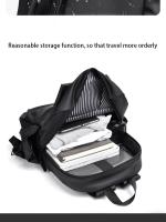 Mochila de ordenador impermeable con cremallera, mochila de viaje Simple, gran capacidad, moda - details 3