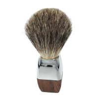 Hot Sale Wet Shaving Soap Lather Brush Pure Badger Hair with Wood Grain Zinc Alloy Handle Men's Personal Care Tool - details 3
