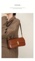 Bolso baguette elegante para mujer - Bolso bandolera desmontable elegante con cierre en tono dorado, marrón/negro, versátil para uso diario, accesorio elegante, artesanía de alta calidad - details 10