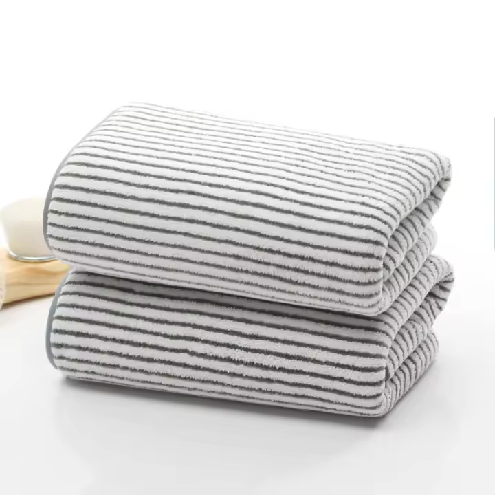 Toallas de Cara Engrosadas Absorbentes para Baño Patrón Plano 2PCS Ropa de Cama y Baño - 1