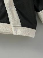 2025 Abrigos de cuero negro para bebés, chaquetas con cuello vuelto a la moda de invierno, prendas de vestir exteriores gruesas y cálidas, ropa para niños de 3 a 3 años - details 5