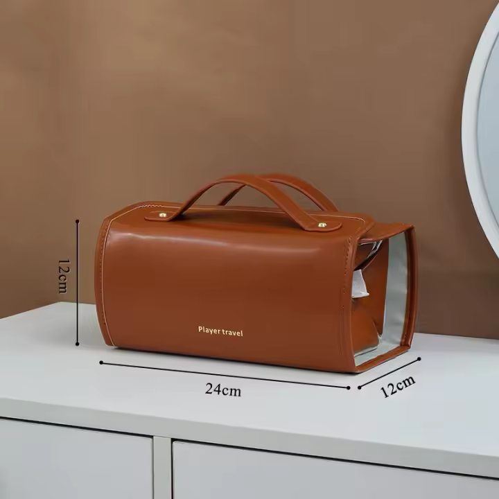 Neceser de maquillaje plegable y extraíble con bolsa de almacenamiento de gran capacidad, apto para viajes y salidas. - 1
