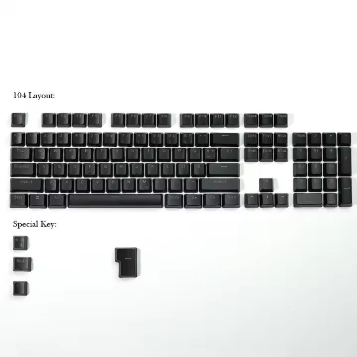 Teclas de ABS alemán de 108 teclas, transmisión de luz, perfil OEM, 61/87/104, diseño para teclado mecánico Cherry MX Axis - 1