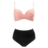 Conjunto de Bikini Sexy de dos piezas para mujer, ropa de playa Unicolor con realce, Tr de verano, Bikini Triangular, baño Ba de cintura, 2024 - details 26