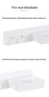Jabonera De Pared Escurridor Jabonera Lavabo Baño Multifuncional Pequeños Ganchos Jabonera Estante - details 7
