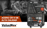 ValueMax-herramientas de reparación de automóviles, Kit de herramientas manuales de taller mecánico, llave inglesa, destornillador, juego de enchufes, 122 piezas - details 0