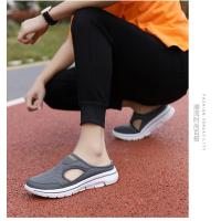 Zapatillas de tacón bajo con cabeza de pan para hombre y mujer, zapatos de suela gruesa, superficie de malla, Media Tuo grande, verano, 2023, 4748 - details 1
