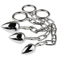 Juguetes sexuales para adultos de acero inoxidable, cadena, anillo con tapón Anal, estimulador de tracción de expansión para patio trasero, masaje de próstata, placer - details 1