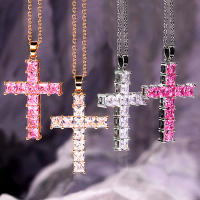 Nuevos Colgantes de Moda Colgante de Cruz de Jesús de Cristal Multicolor Dorado - details 0