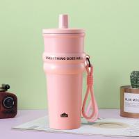 Botella térmica creativa de acero inoxidable 304 con pajita, taza de bebida fría a la moda de 710ml, termo portátil a prueba de fugas para oficina - details 5