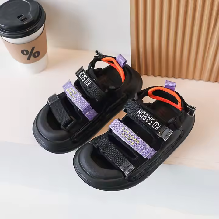 Sandalias informales para niños, zapatos de suela suave con tapa, antideslizantes, con gancho y bucle, resistentes al desgaste, a prueba de suciedad, 2024 - 1