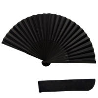 Abanico plegable de seda para hombre, ventilador de mano grande, grueso, chino, color negro, 2 piezas - details 5