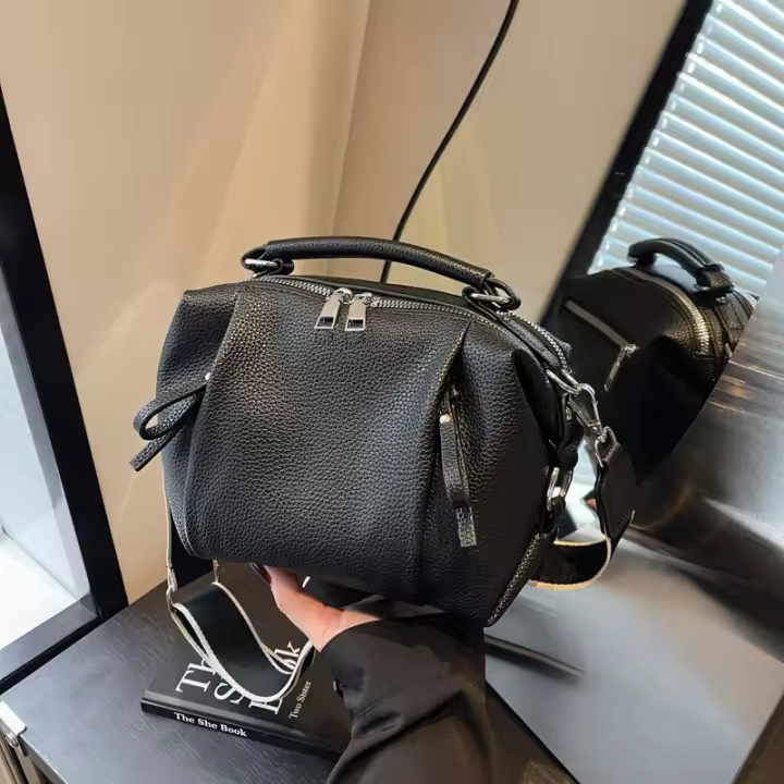 2025 Nueva Cruz De Grano Almohada De Cuero Suave De Moda Bolso De Hombro Popular Retro Multifuncional Bolso De Las Mujeres - 1
