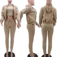 Conjunto de ropa de mujer de 3 piezas, suéter con capucha con forro polar, camiseta sin mangas y pantalones deportivos - details 26